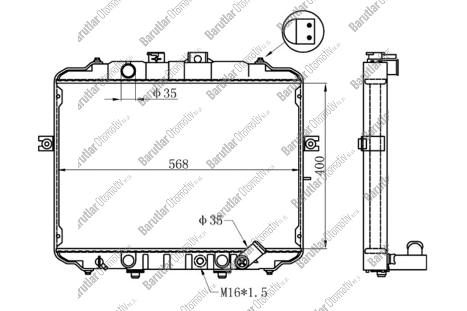SU RADYATÖRÜ H100 94-06 MİNİBÜS / H100 97-04 KAMYONET AYAKLI