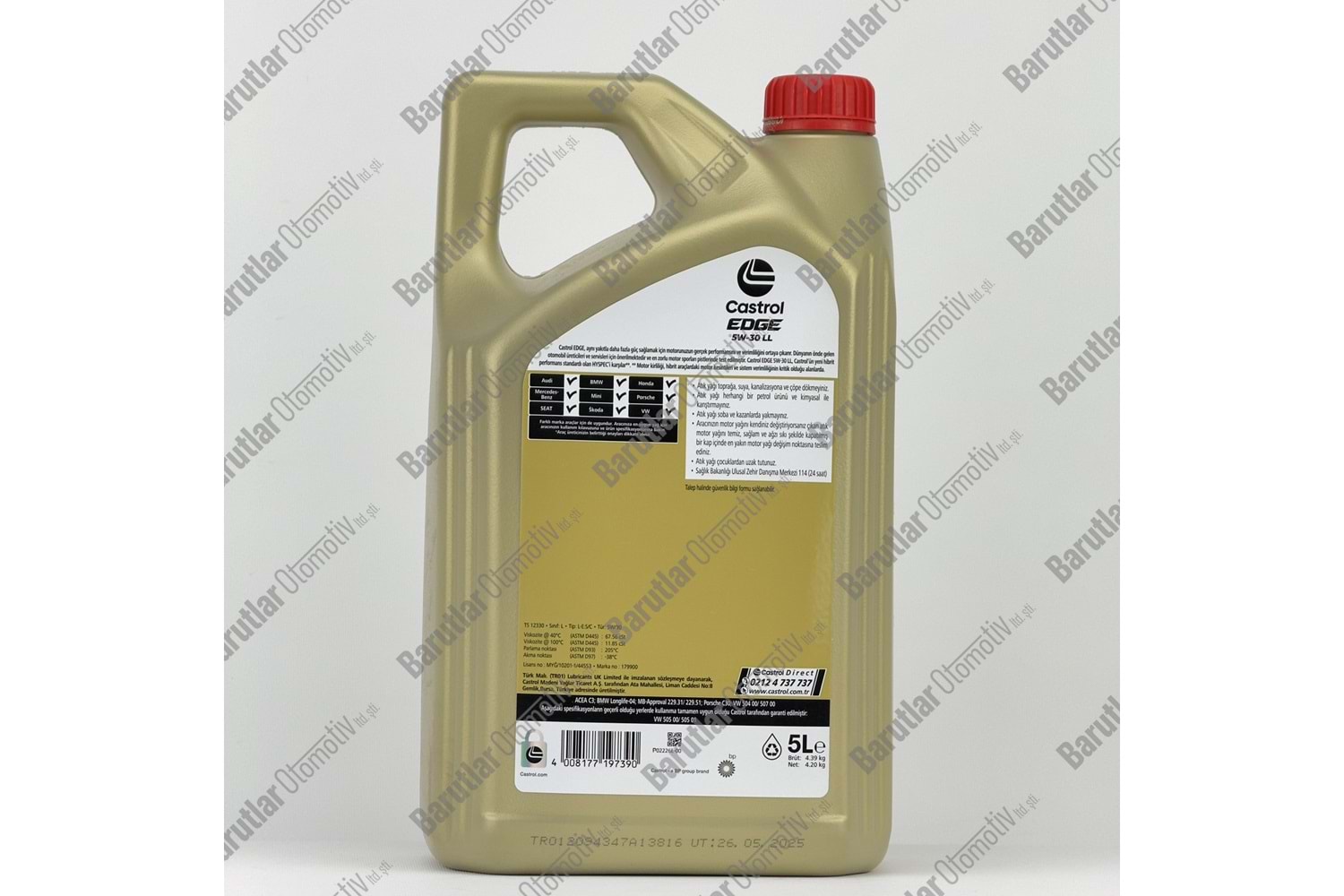 CASTROL EDGE TAM SENTETİK 5W30 5LT MOTOR YAĞI