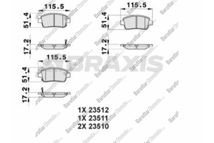ÖN BALATA TOYOTA YARİS 1.3 1.5 99-05